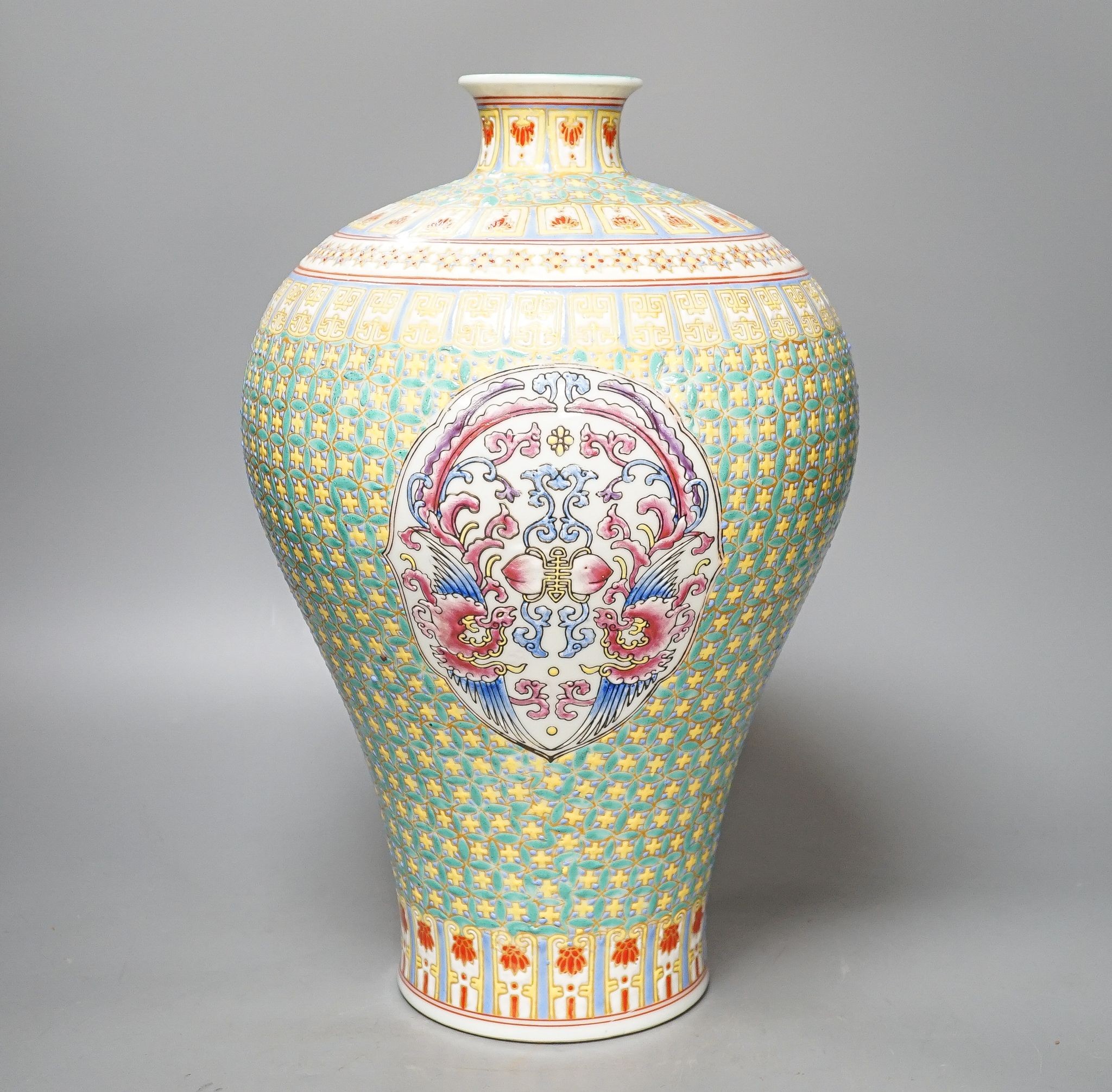 A Chinese enamelled porcelain meiping, 39cm
